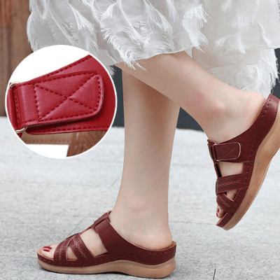Damen Komfort-Sandalen Slip-On mit Keilabsatz – Bequeme Freizeitschuhe für Alltag und Reisen