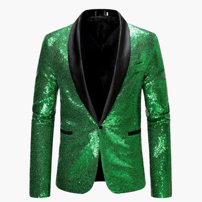 Herren Luxus Pailletten Sakko Blazer für Party und Bühne – Elegantes Glitzer-Design