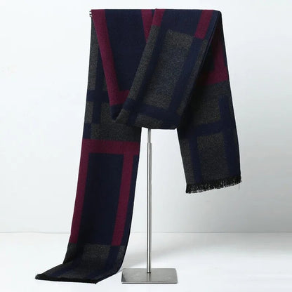 Unisex Winter Schal mit Fransen weichem Material Schwarz