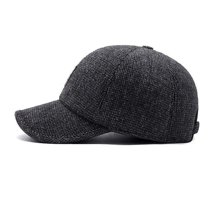 Winter Baseball Cap mit Ohrenklappen Herren Warme Schirmmütze