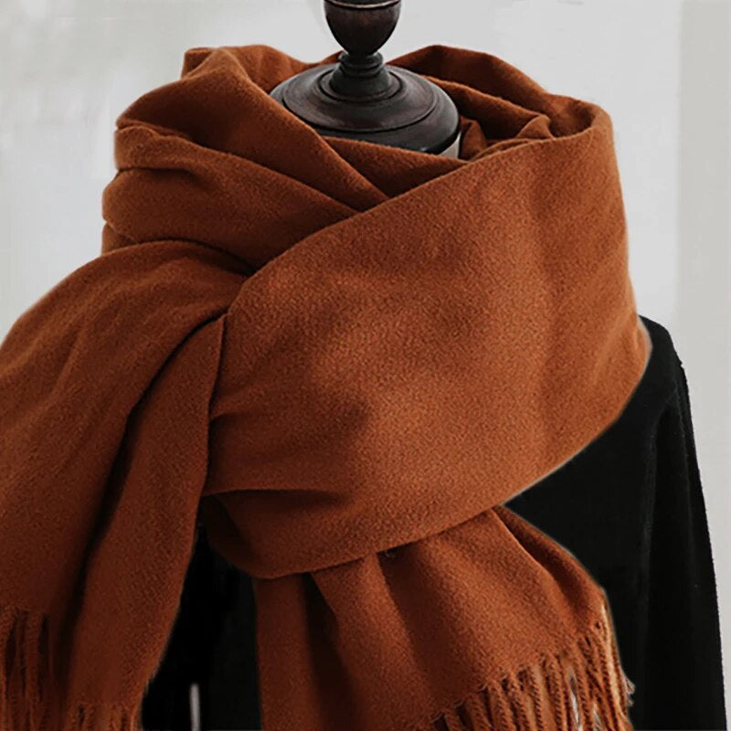 Unisex Winter Schal mit Fransen weichem Material