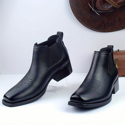 Herren Western Chelsea Stiefel Stiefeletten mit Blockabsatz