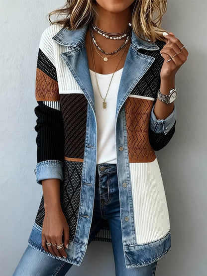 Damen Blazer im modernen Denim-Look – Eleganter Business & Casual Blazer für Alltag und Büro