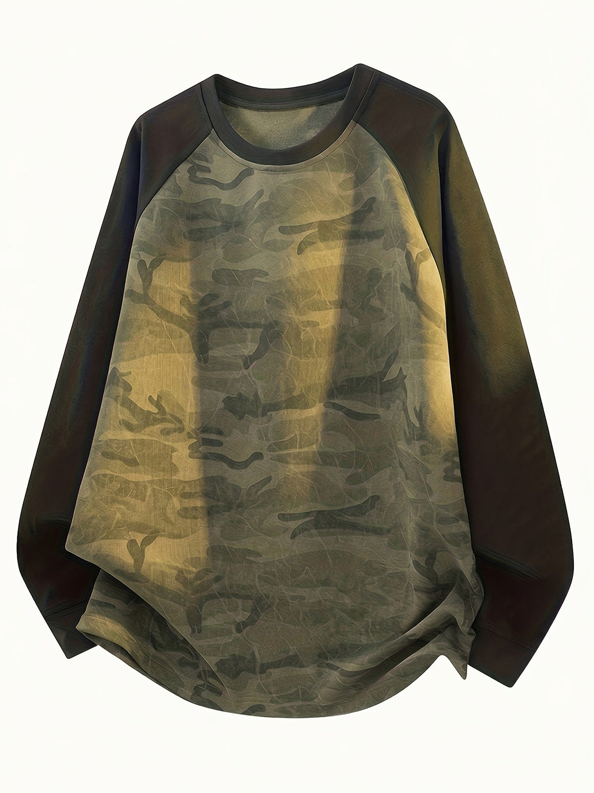 Unisex Langarmshirt Camouflage Rundhals Raglanärmel