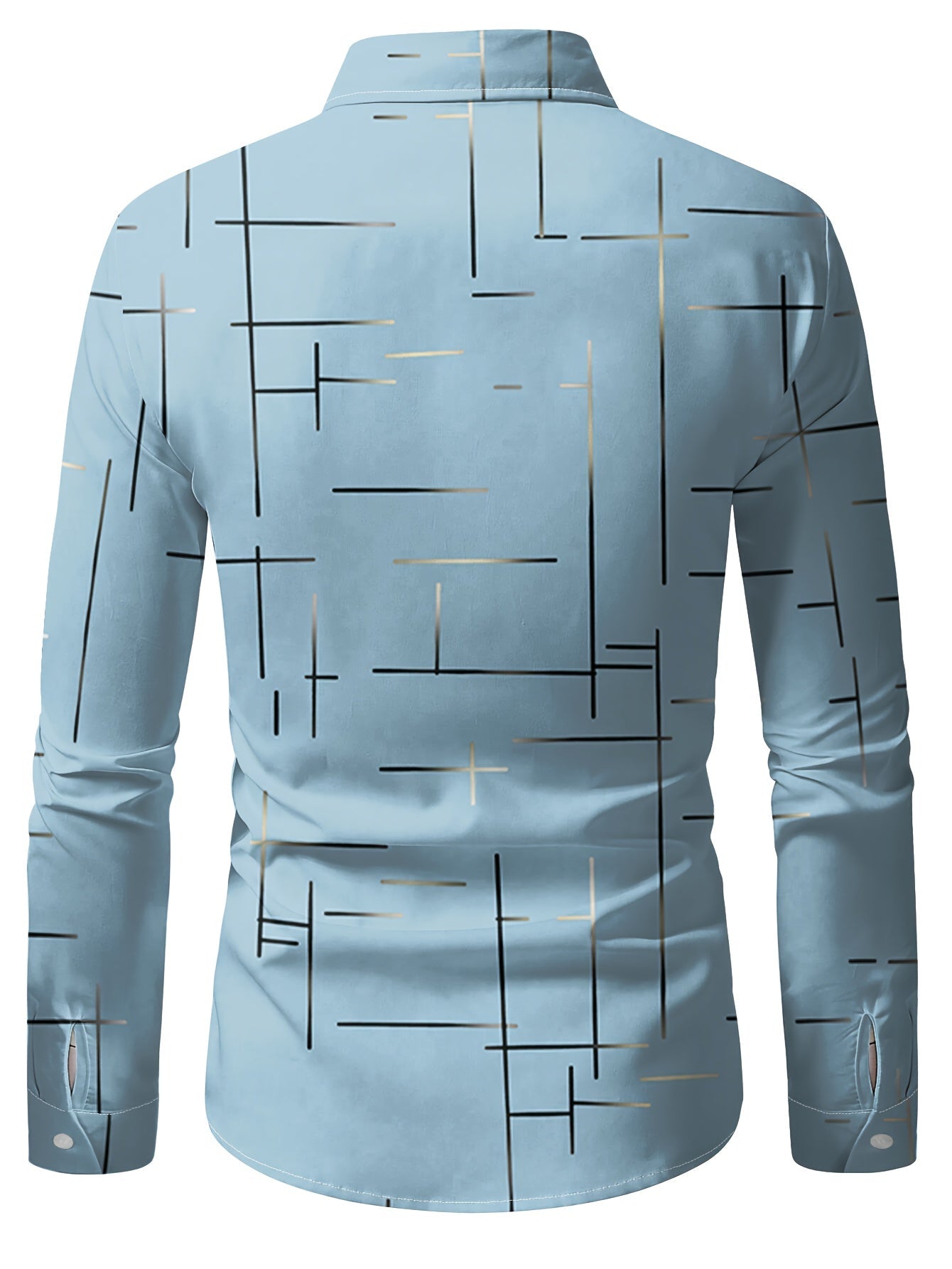 Herren Modernes Business-Freizeithemd mit Geometrischem Print, Stilvoll für Büro und Alltag