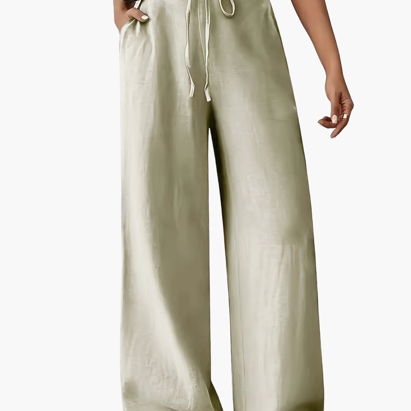 Damen Weite Bein Freizeithose mit Kordelzug – Lässige Loungehose für Alltag und Wochenende