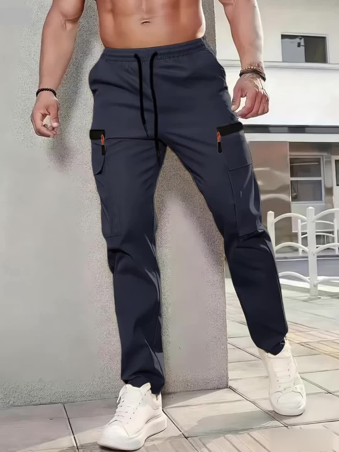 Herren Cargo Hose mit lockerem Schnitt, atmungsaktiv und vielseitig für Alltag und Outdoor