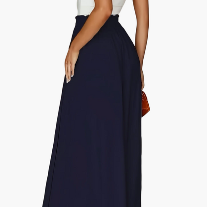 Damen Weite Bein Palazzo Hose mit Hohem Bund und Kordelzug – Eleganter Sommerlook für Freizeit und Alltag