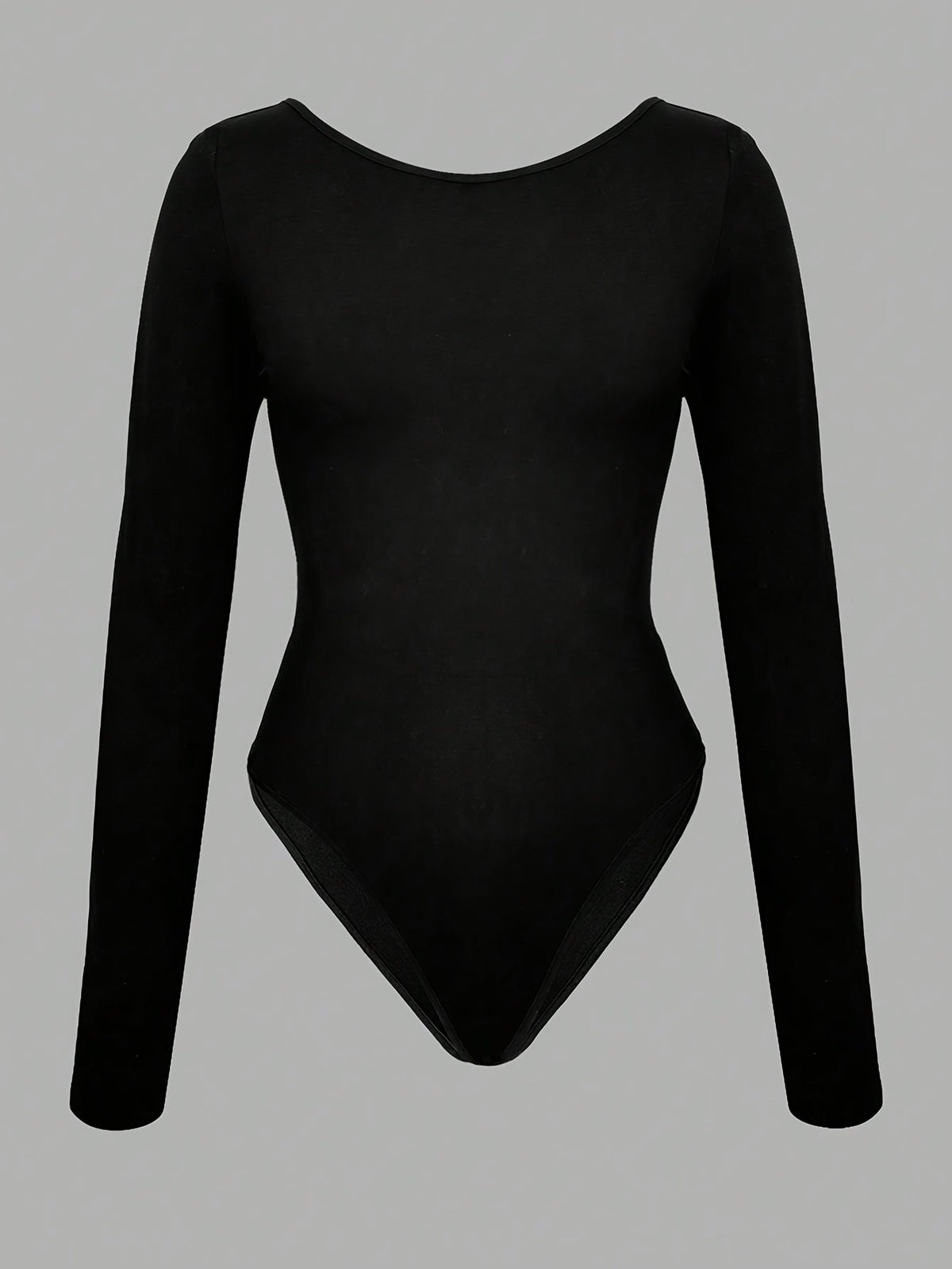 Damen Body Langarm Schwarz mit Großer Weißer Schleife Vorn/Hinten