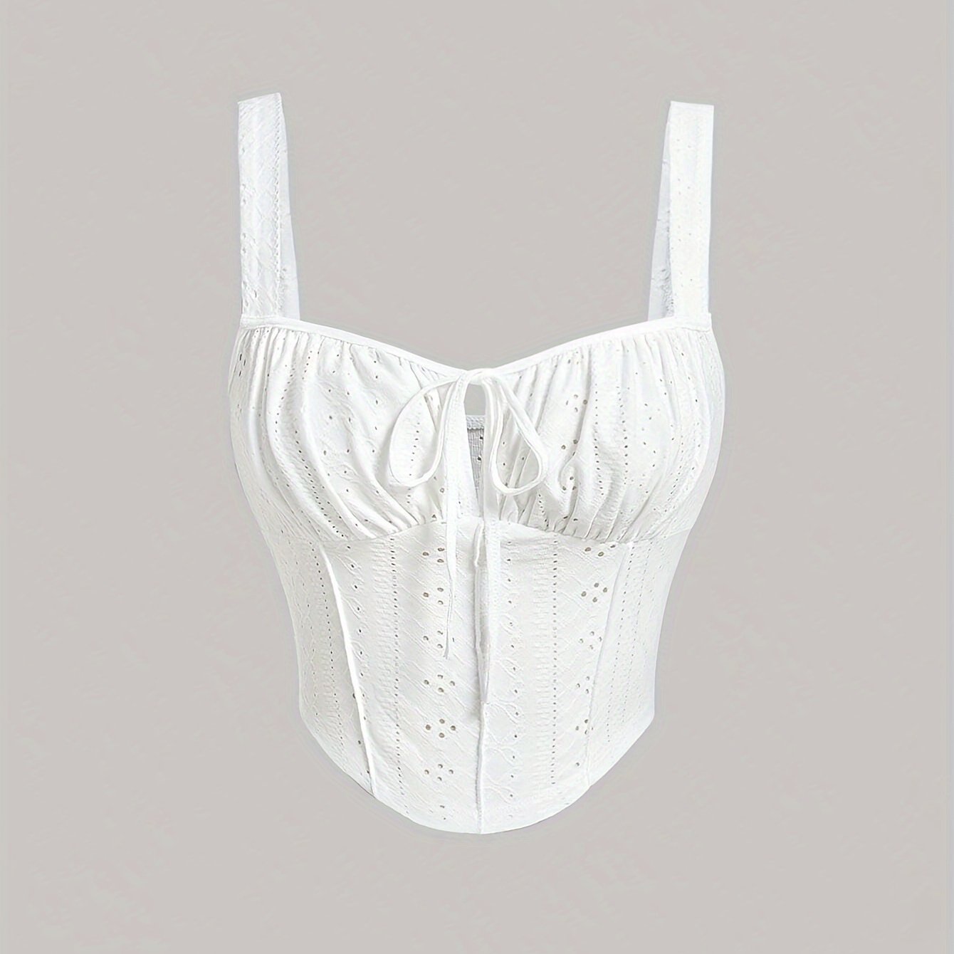 Damen Bustier Top im Boho-Stil mit Zierschnürung – Feminines Sommer-Corsagentop