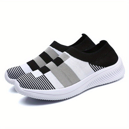 Damen Slip-On Sneaker – Bequeme Freizeitschuhe mit modernem Muster für Alltag und Spaziergänge