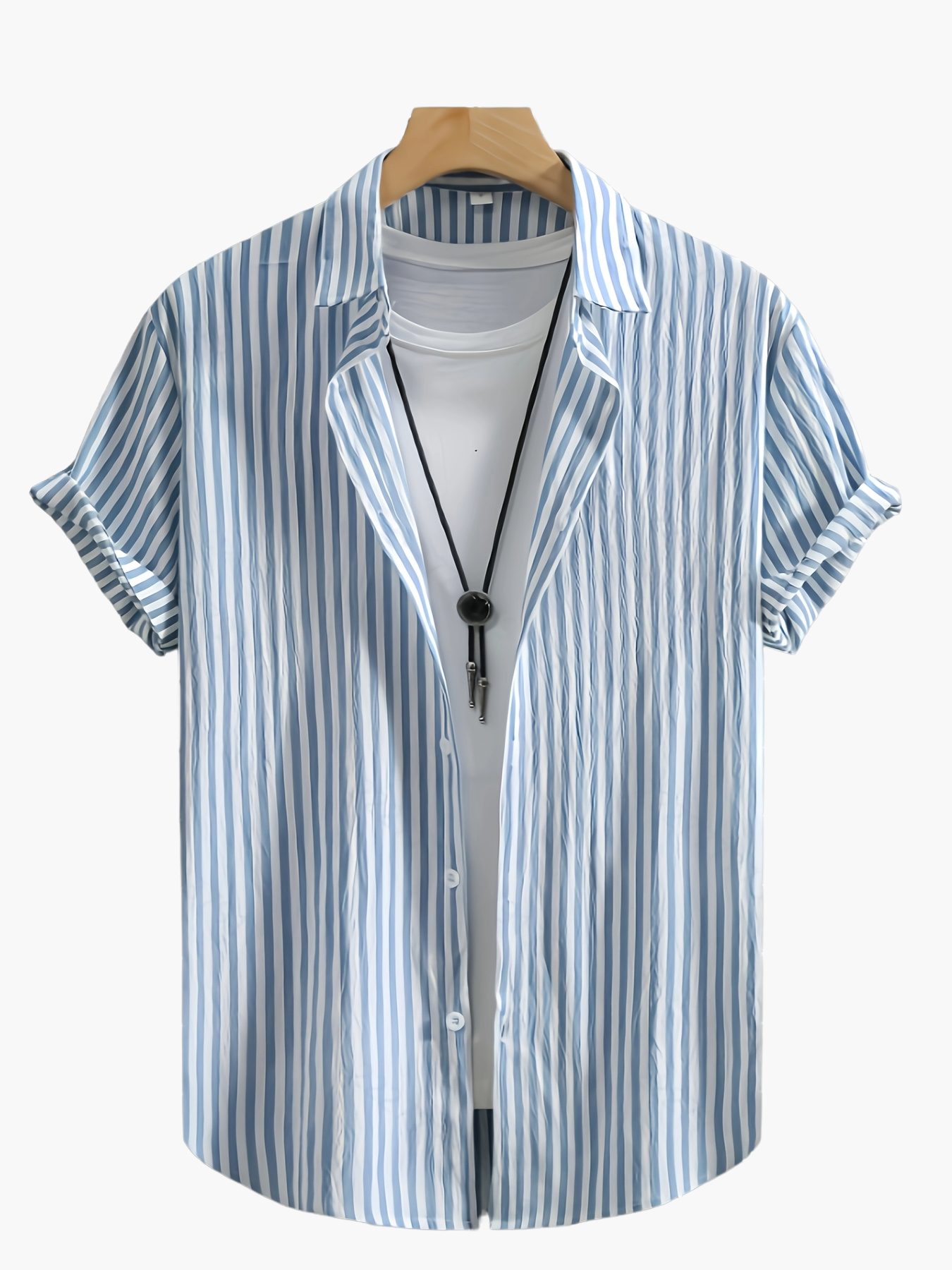 Herren Kurzarm Streifenhemd – Lockeres Sommer Freizeitshirt mit Modernem Look