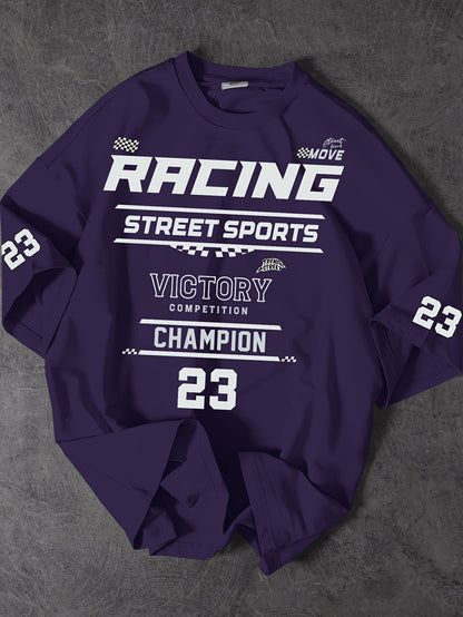 Herren Street Racing Sports Champion T-Shirt mit Print – Urban Style Freizeitshirt