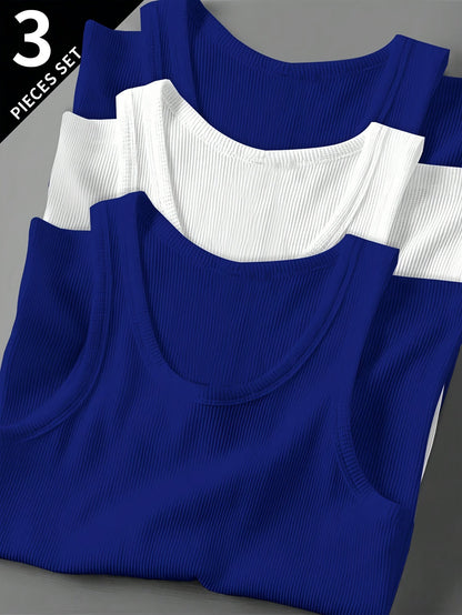 Herren Sportliches Ripp-Tanktop Set – Klassischer Schnitt, Modernes Design, Für Fitness & Freizeit