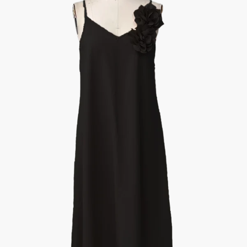 Damen Elegantes Maxikleid mit 3D-Blumenapplikation für besondere Anlässe