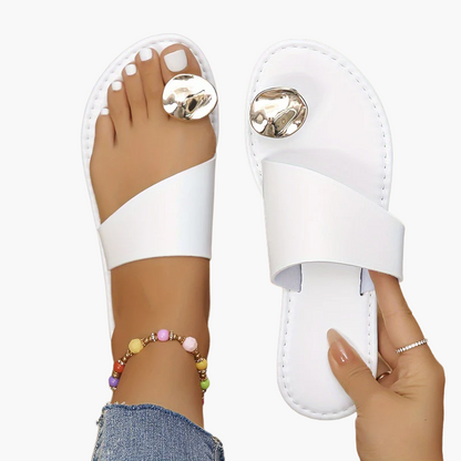Damen Sandalen mit modernem Zehenring und breitem Riemen – Stilvolle Sommerschuhe für Freizeit & Urlaub