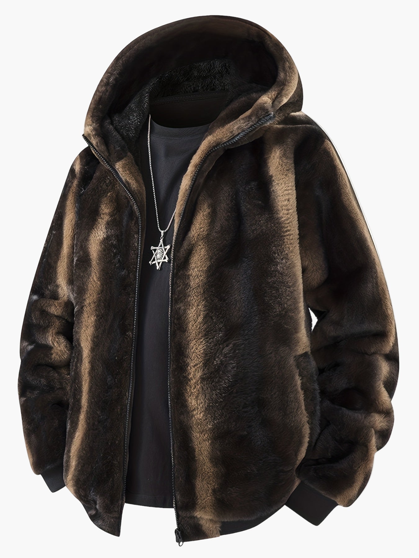 Herren Fleece Jacke mit Kapuze – Modische Winterjacke für Freizeit & Alltag – Warm & Stylisch