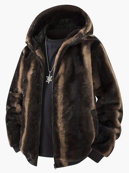 Herren Fleece Jacke mit Kapuze – Modische Winterjacke für Freizeit & Alltag – Warm & Stylisch