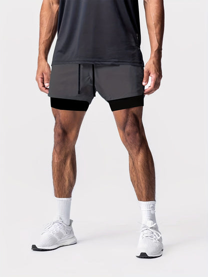 Herren Trainingsshorts 2-in-1 Performance Fitness Laufshorts