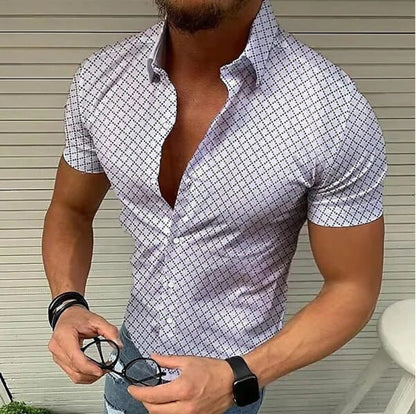 Herren Kurzarm Freizeithemd – Moderner Slim Fit Look für Alltag & Sommer