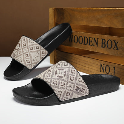 Herren Slide Sandalen mit modernem Muster – Bequeme Freizeitschuhe für Alltag & Strand