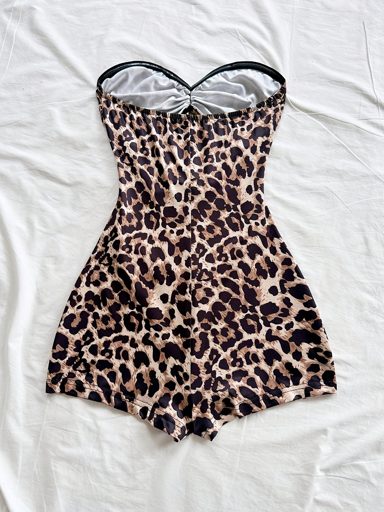 Damen Vintage Badeanzug mit Leopardenmuster und Cut-Outs – Retro Einteiler für Strand & Pool