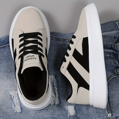 Herren Sneaker Streetstyle Low-Top mit Plateau und Kontrast-Design – Urbaner Alltagsschuh