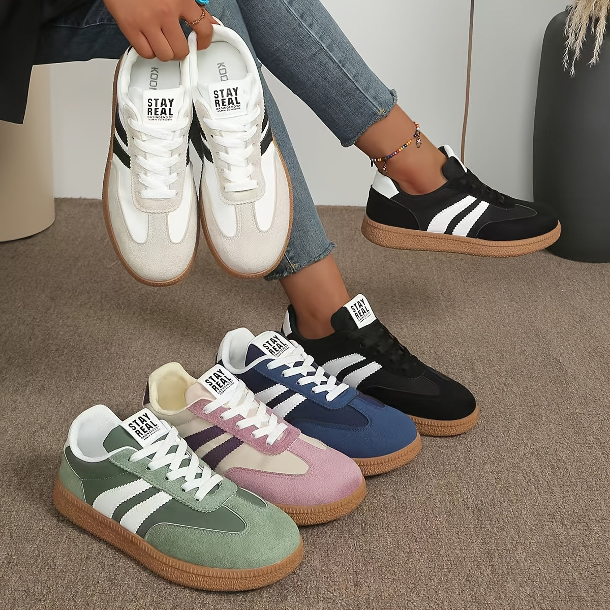 Damen Retro Sneaker Freizeit Stil – Bequeme Turnschuhe für Alltag & Streetwear