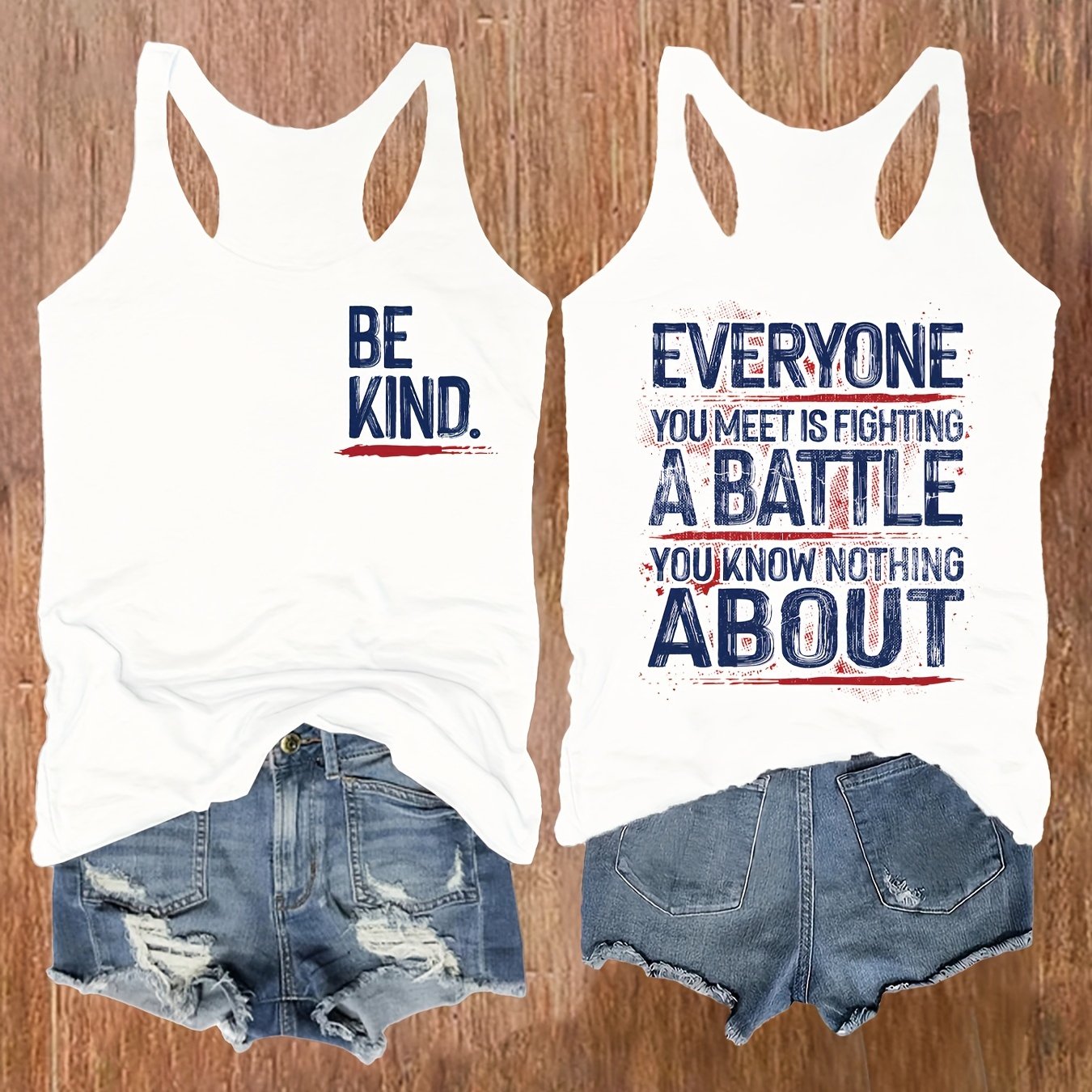 Damen Tanktop Set mit inspirierendem Spruch – Motivierende Freizeit- und Sportmode