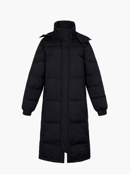 Herren Daunen-Steppmantel Lang – Warmer Wintermantel, Kapuze, Casual Style