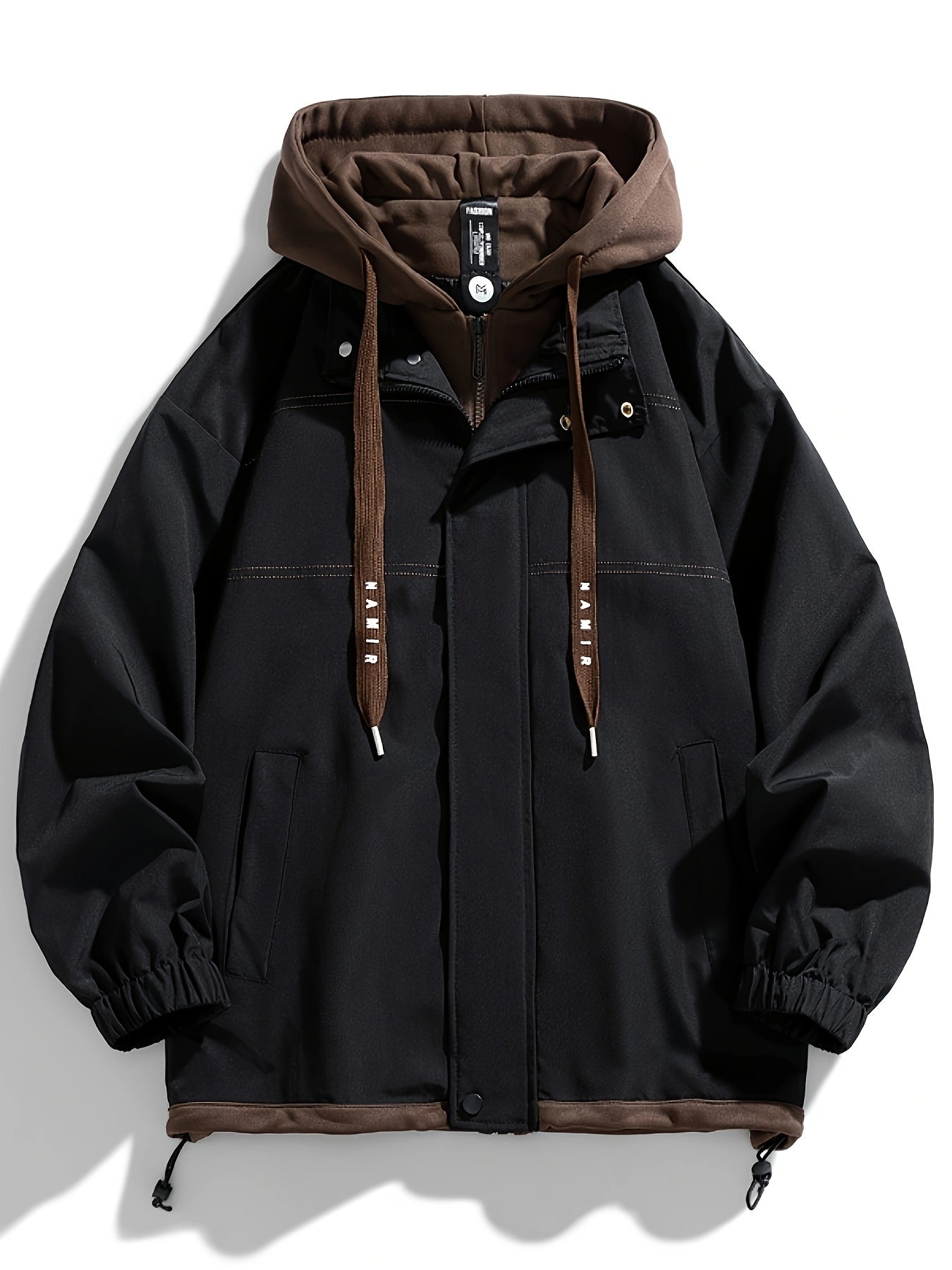 Unisex Jacke mit Kapuze und Reißverschluss, mehrfarbig