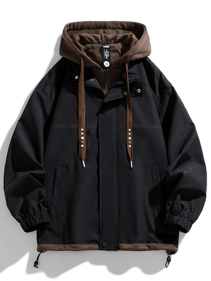 Unisex Jacke mit Kapuze und Reißverschluss, mehrfarbig