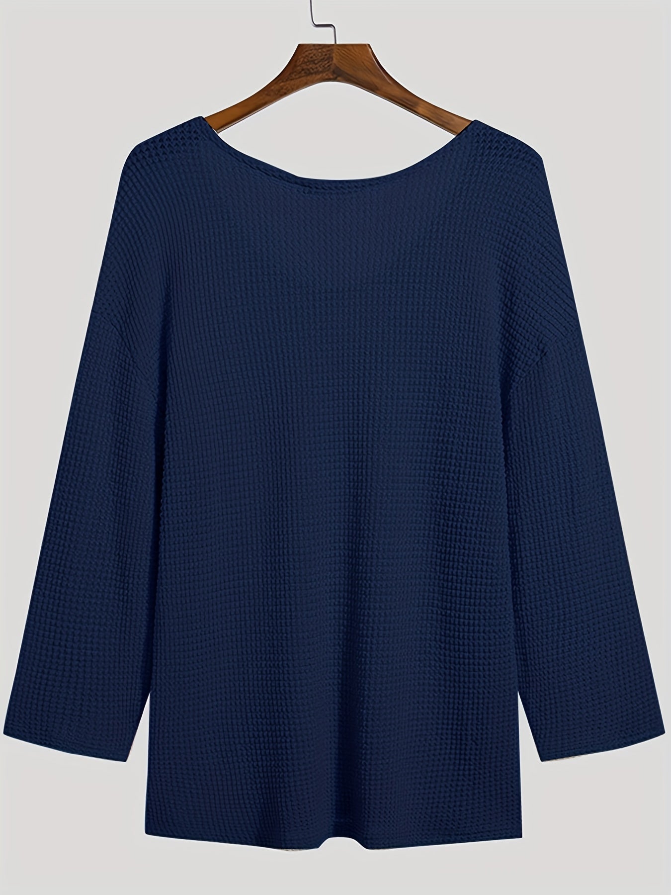 Herren Strickpullover V-Ausschnitt Lockerer Mesh-Look Freizeitpullover für Alltag und Urlaub