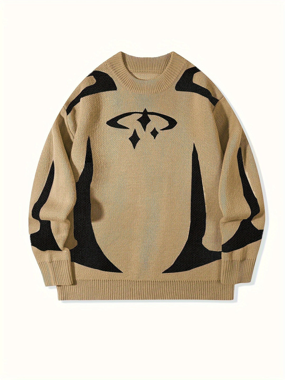 Unisex Strickpullover Rundhalsausschnitt Langarm mit Muster