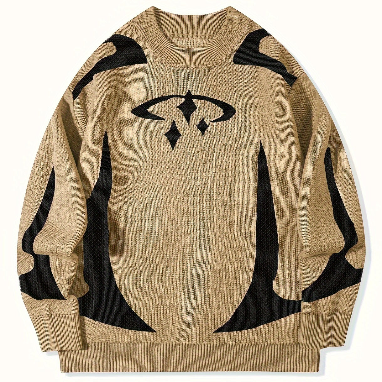 Unisex Strickpullover Rundhalsausschnitt Langarm mit Muster