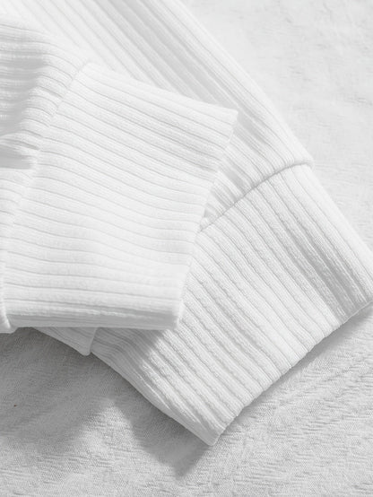 Herren Rippstrick Poloshirt Langarm mit Reißverschluss Kragen