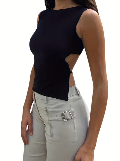 Damen Trendy Rückenfreies Top – Stilvolles Sommer-Outfit für junge Frauen, Skinny Fit, Ideal für Freizeit & Stadt