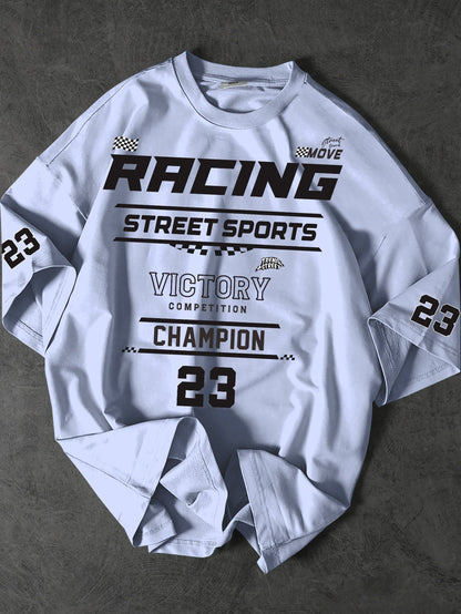 Herren Street Racing Sports Champion T-Shirt mit Print – Urban Style Freizeitshirt