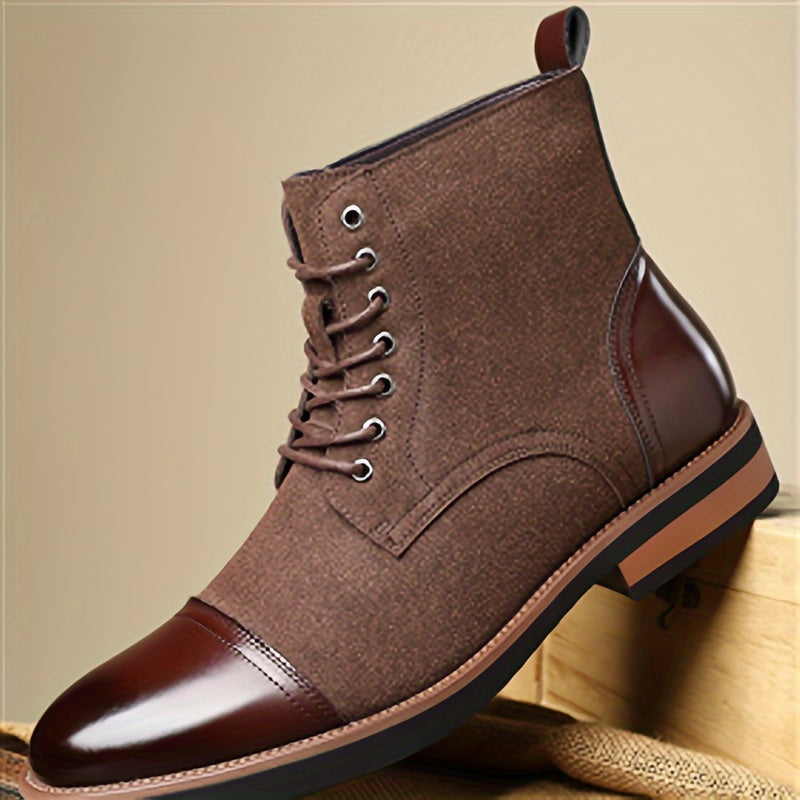 Herren Schnürstiefel Zweifarbig mit Schnürung