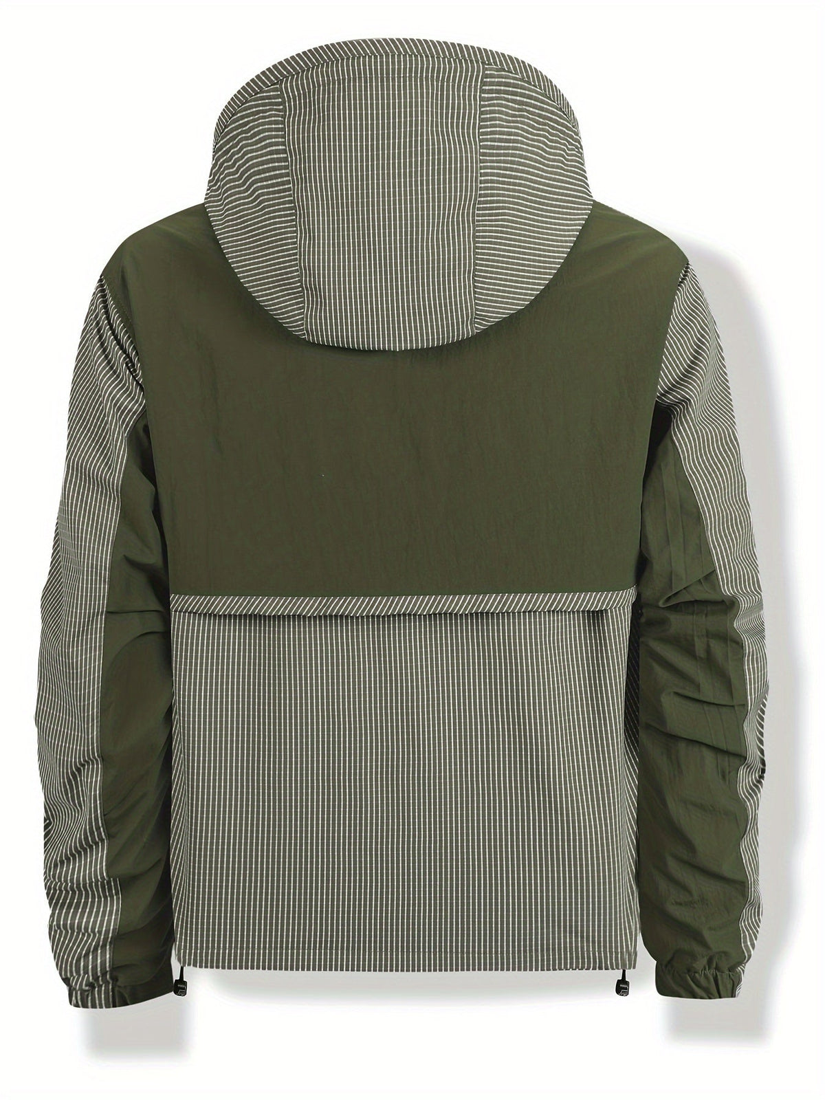 Anorak Jacke gestreift mit Kapuze und Reißverschluss