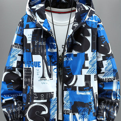 Kapuzenjacke mit auffälligem Buchstaben-Print für Herren und Damen