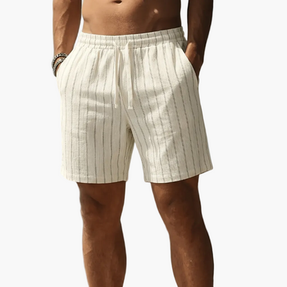 Herren Freizeit-Shorts mit Nadelstreifen und Kordelzug – Stilvolle Sommerhose für Alltag & Sport