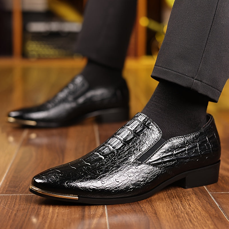 Herren Business-Slipper im eleganten Kroko-Look – Formelle und stilvolle Halbschuhe
