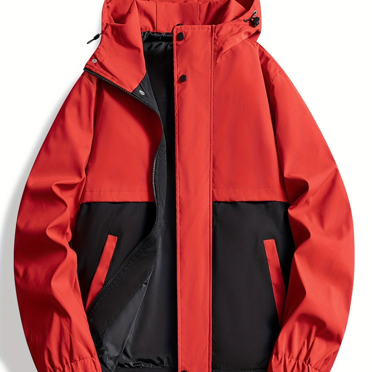 Unisex Kapuzenjacke Color-Blocking Reißverschluss Windjacke Freizeit