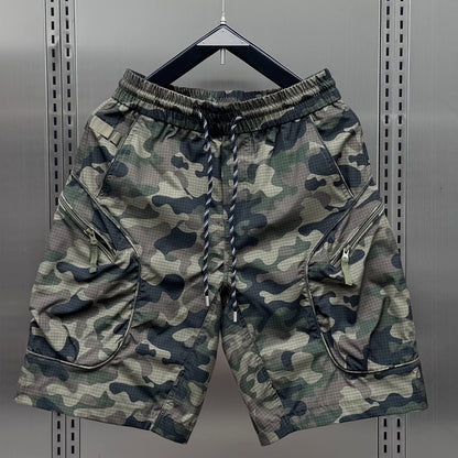 Herren Utility Cargo Shorts mit Reißverschlusstaschen – Urban Athleisure Style