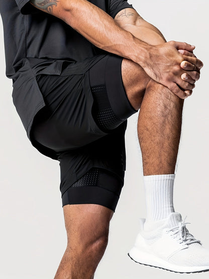 Herren Trainingsshorts 2-in-1 Performance Fitness Laufshorts