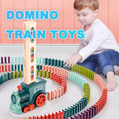 Domino Zug Spielzeug für Kinder – Kreatives Lernspiel, Automatischer Dominostein-Leger
