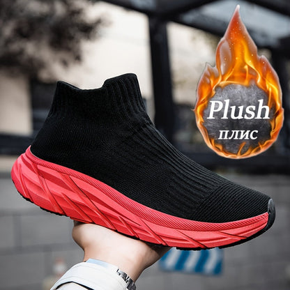 Unisex Slip-on Sneaker gestrickt dickere Sohle einfarbig