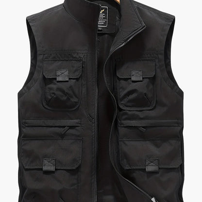 Herren Outdoor Weste mit Mehreren Taschen – Funktionelle Freizeit- und Angelweste