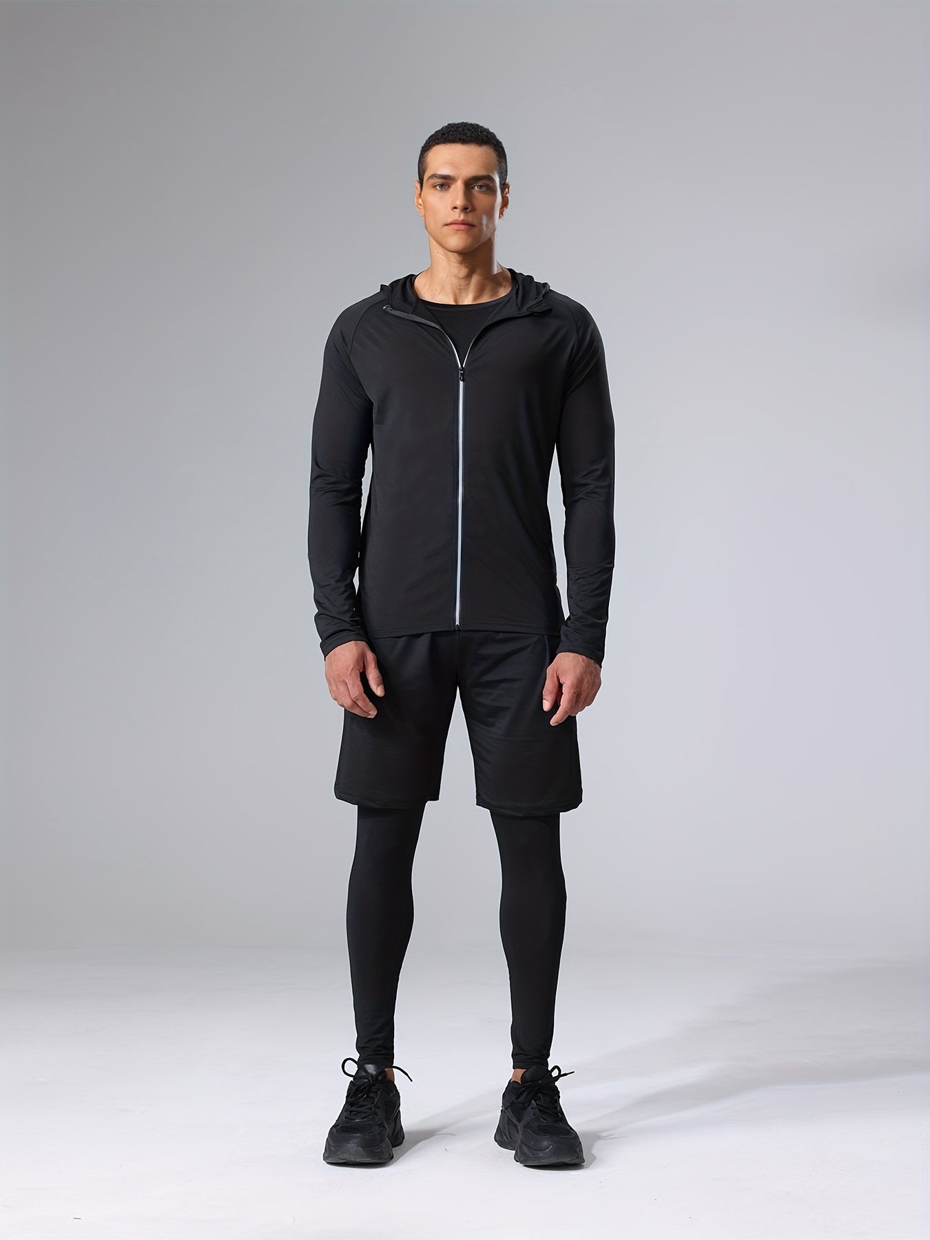 Herren Sport-Trainingsanzug 5-teilig – Fitness & Lauf Set, athletischer Stil